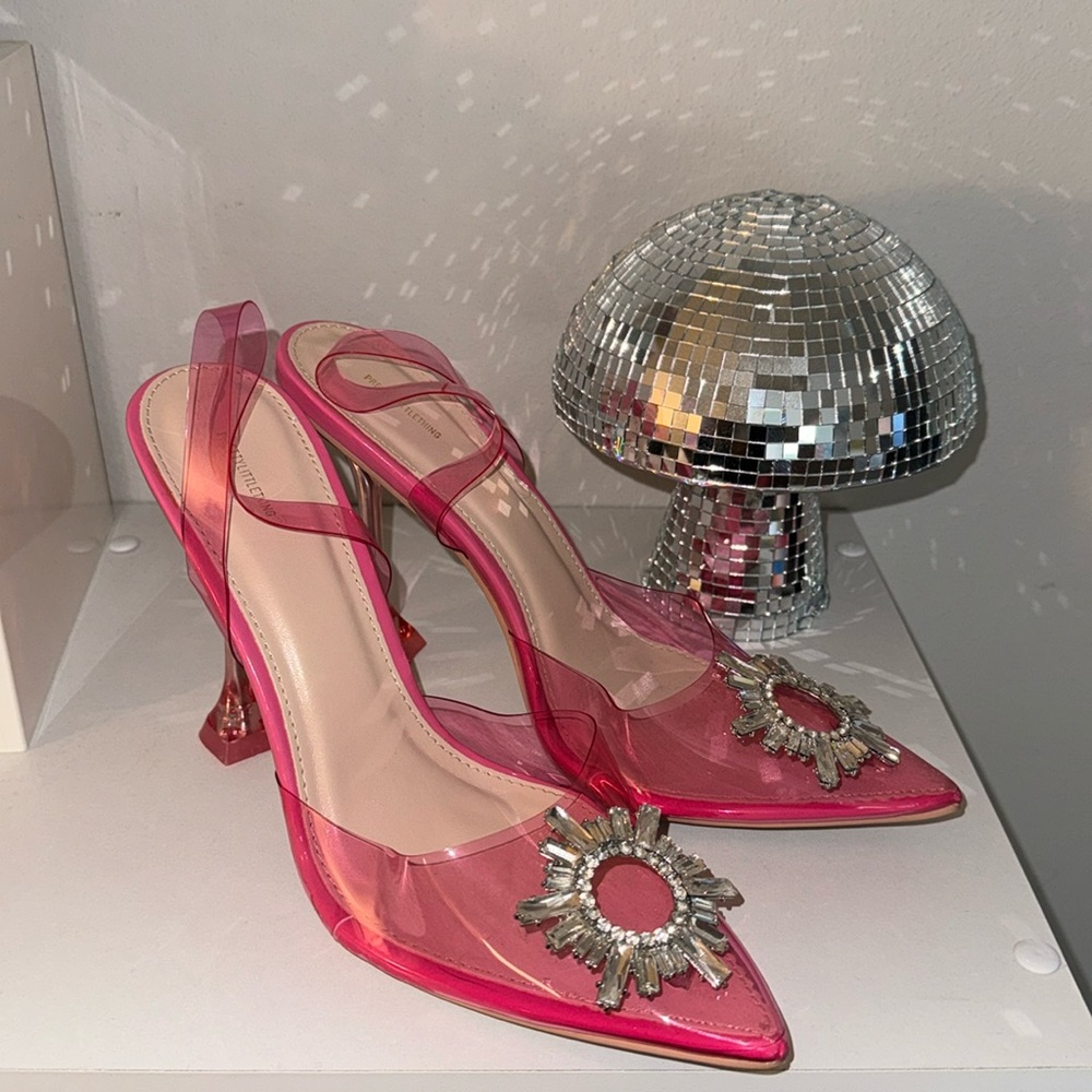 NEVER BEEN WORN PLT PINK PERSPEX HEELS SIZE 8